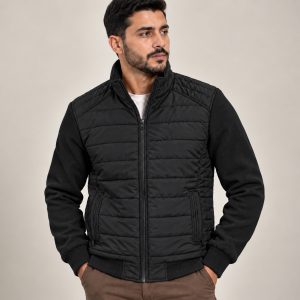 Blouson Homme Matelassé à Manches en Maille – 1606N