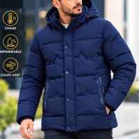 Veste Doudoune Homme à Capuche Détachable – Chaude, Légère et Confortable 16836B