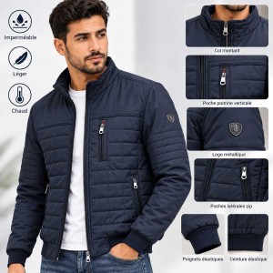 Veste Homme Matelassée – Chaude et Imperméable  – KH05M