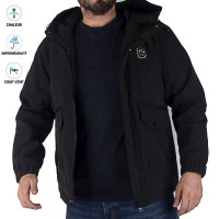 Blouson noir à capuche pour homme - Style casual - 23986