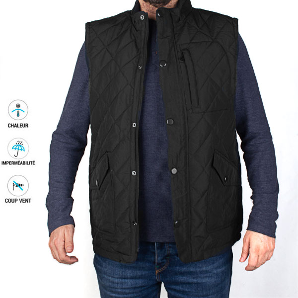 Gilet sans manches matelassé pour homme  – 1031