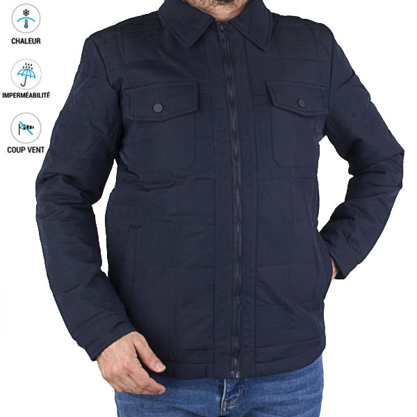 Veste Homme Marine – Imperméable et Résistant au Vent 88158M