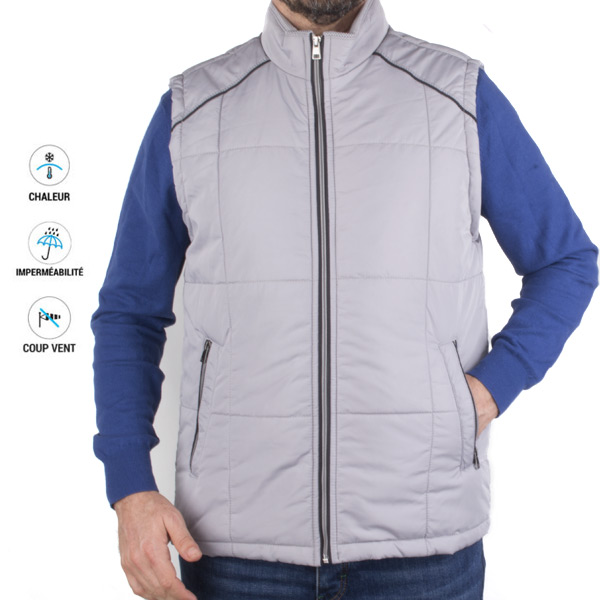 Gilet sans manches pour homme imperméable Gris – 1025