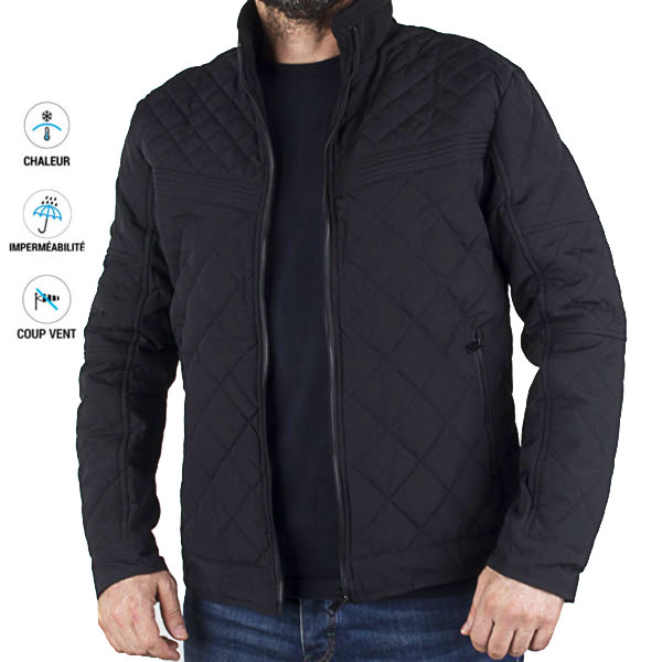 Blouson matelassé Noir pour homme - Style et confort