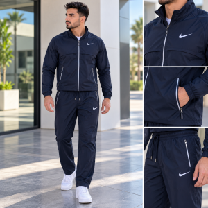 Survêtement homme bleu marine – Veste zippée et pantalon droit 3010B