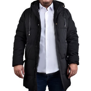 Parka Longue Pour Homme avec capuche détachable 736 Noir