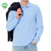 Polo Manches Longues pour Homme - Coton Piqué Bleu Ciel
