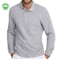 Polo Manches Longues pour Homme - Coton Piqué Gris
