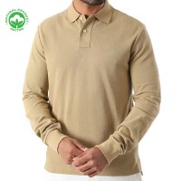 Polo Manches Longues pour Homme - Coton Piqué Beige