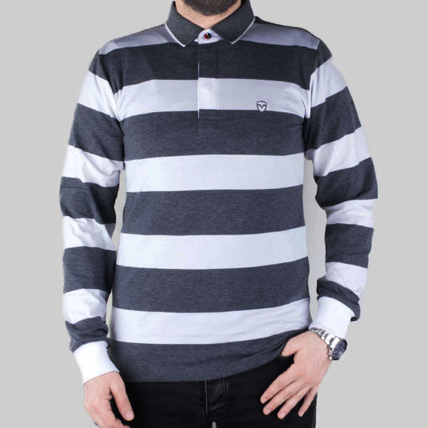 Polo Manche Longue Rayé pour Homme LC09