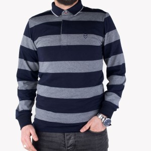 Polo Rayé pour Homme Manches Longues LC07