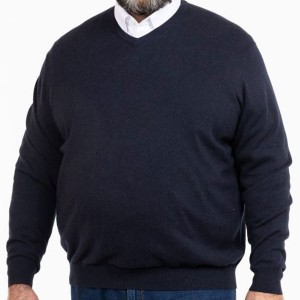 Pull à Col V Grand Taille pour Homme en Coton  LC02