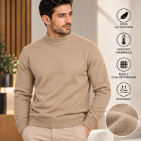 Pull Homme Col Cheminée en Maille Fine – 665BG