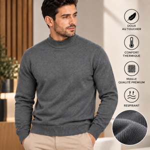 Pull Homme Col Cheminée en Maille Fine – 665G