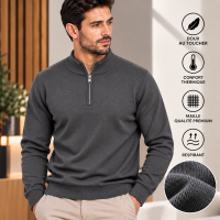Pull Homme Demi-Zip en Maille – Style Élégant 822G