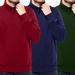 Sweat homme col zippé – Confort et style décontracté 3112