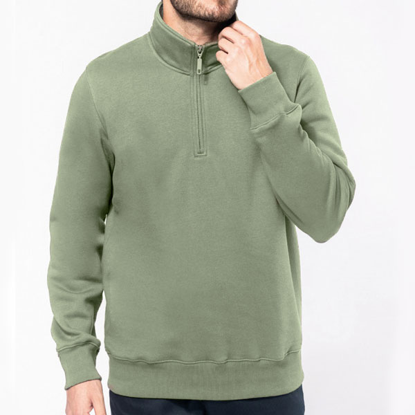 Sweat homme col zippé – Confort et style décontracté 3113