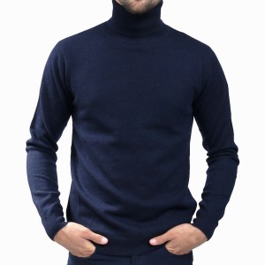 Pull Col Roulé Pour Homme Très Doux en Bleu Marine