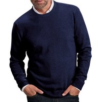 Pull Col Rond Homme Très Doux Marine TR36