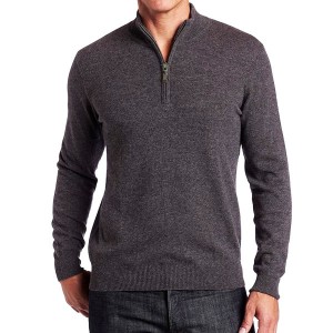 Pull Homme Demi-Zippé Gris Foncé - Élégance et Confort TR30