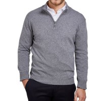 Pull Homme demi zippé Gris TR009