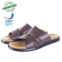 Sandales Pour Homme Très Confortable 100% cuir Marron 020M