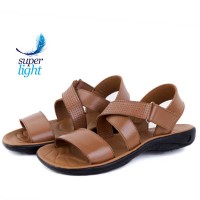 Sandales  confortables 100% cuir noir LO-007T
