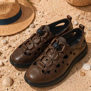 Sandales Homme en Cuir Marron – Confort et Style 342M