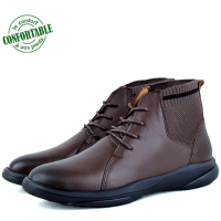 Boots confortables Pour Homme 100% cuir Marron  KW-760CM