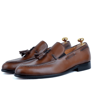 Chaussures de Ville Pour Homme 100% Cuir Tabac HM-189T