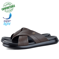 Sandales Pour Homme Très Confortable 100% cuir Marron KW-006M