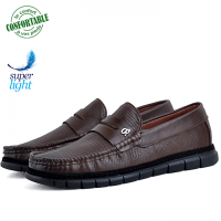 Chaussures Médicales confortables 100% cuir Marron KW-032M