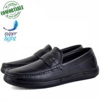 Chaussures Médicales confortables 100% cuir Noir KW-033N