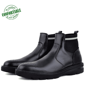 Bottines Pour Homme Très Chic 100% Cuir KW-078N