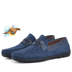 Mocassin Homme Confortables 100% cuir Bleu KW-081B