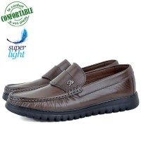 Chaussures Médicales Extra confortables 100% cuir Marron NJ-029M