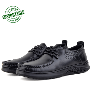 Chaussures Pour Homme 100% Cuir Médical Noir NJ-2172N