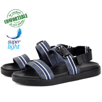 Sandales  Pour Homme Confortable 100% cuir Bleu KW-005B