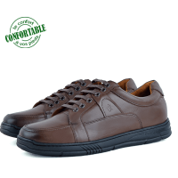 Chaussures Médicales confortables 100% cuir Marron KW-321M