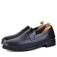 Chaussures de Ville Pour Homme en Cuir Noir KW-884N