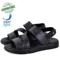 Sandales  Pour Homme Confortable 100% cuir Noir LO-038N