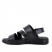 Sandales  Pour Homme Confortable 100% cuir Noir LO-038N