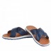 Sandales 100% cuir extra-confortable pour Homme Bleu LO-001B